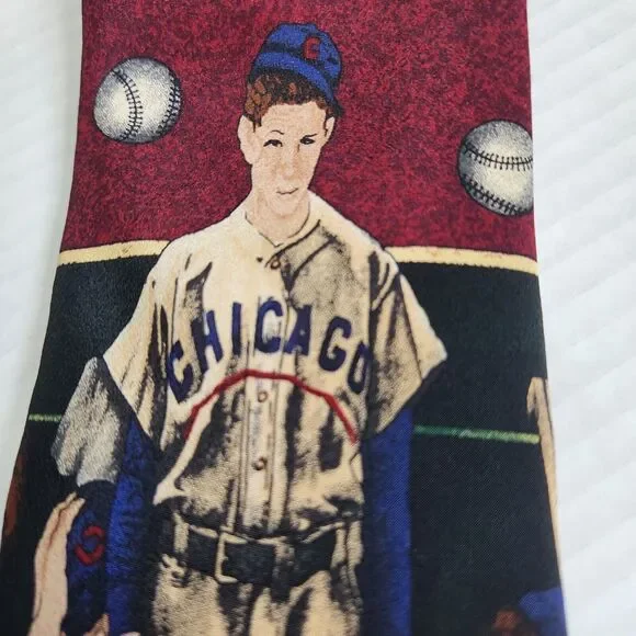 Norman Rockwell Vintage 1995 Necktie Chicago Baseball Saturday Evening P… - Picture 12 of 12